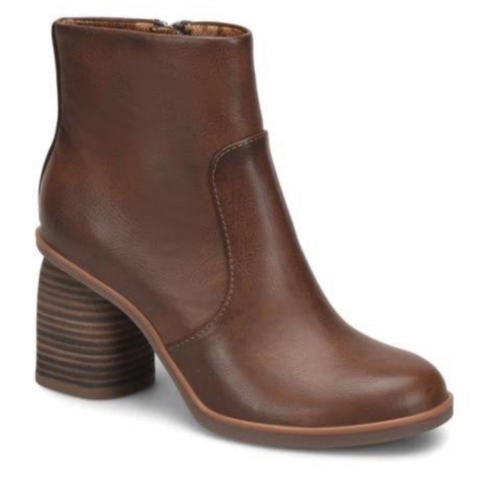 Korks Destiny Brown Leather Booties Heel Size 11